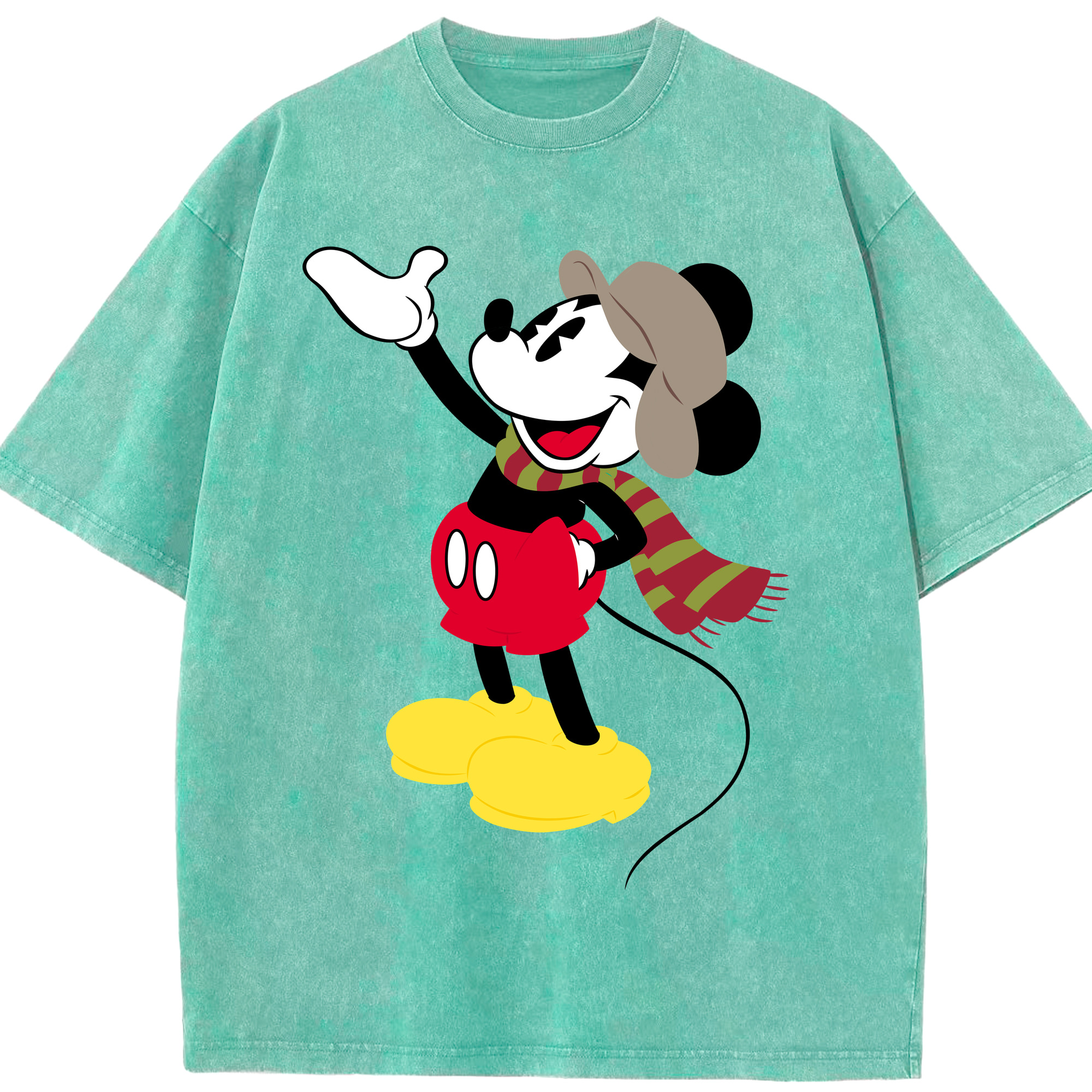 （画像用） ミッキーマウス Mickey Mouse 綿100% ヴィンテージ風 半袖Tシャツ（フロントプリント）